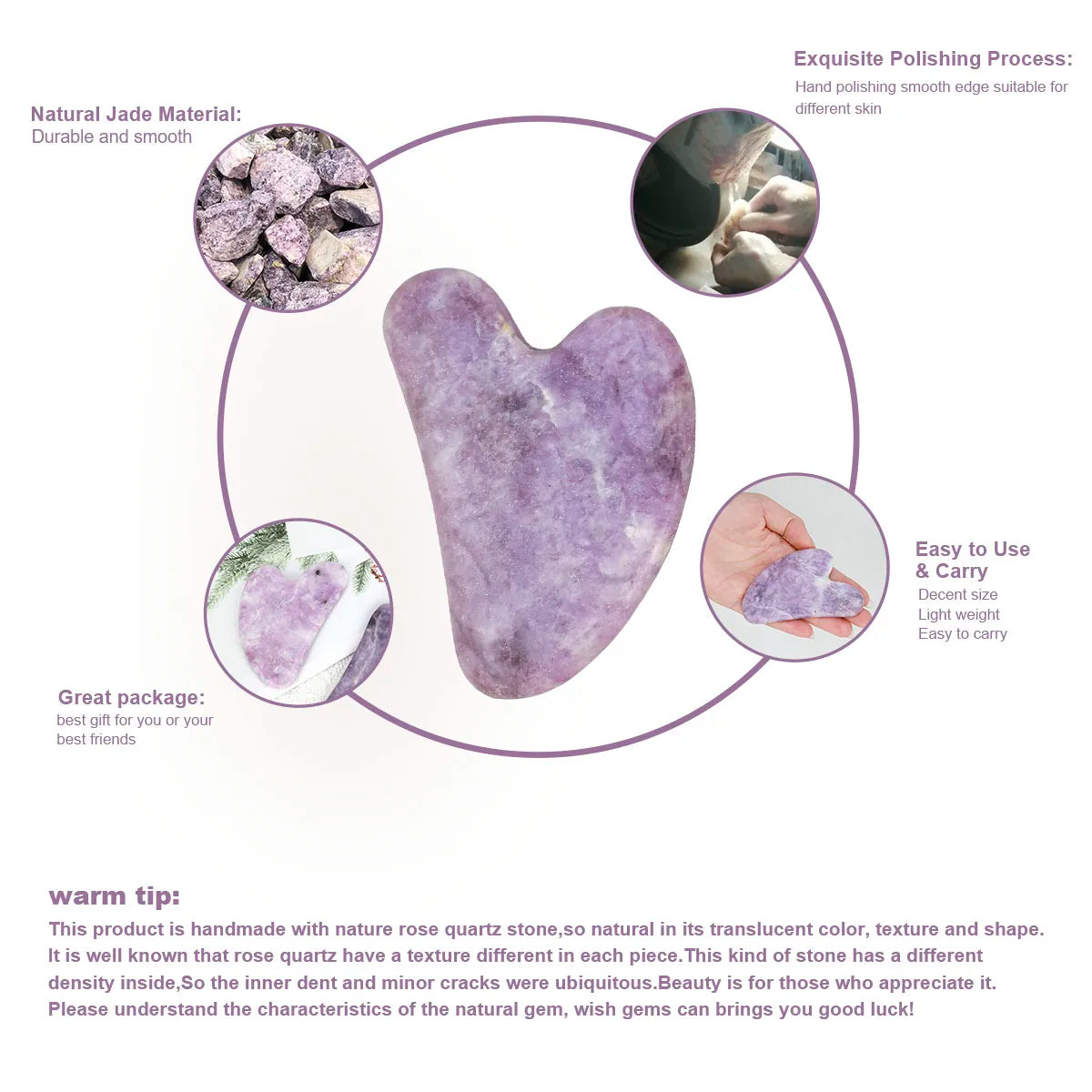 Jade Guasha Massage Stone