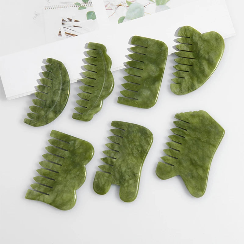 Jade Gua Sha Combs