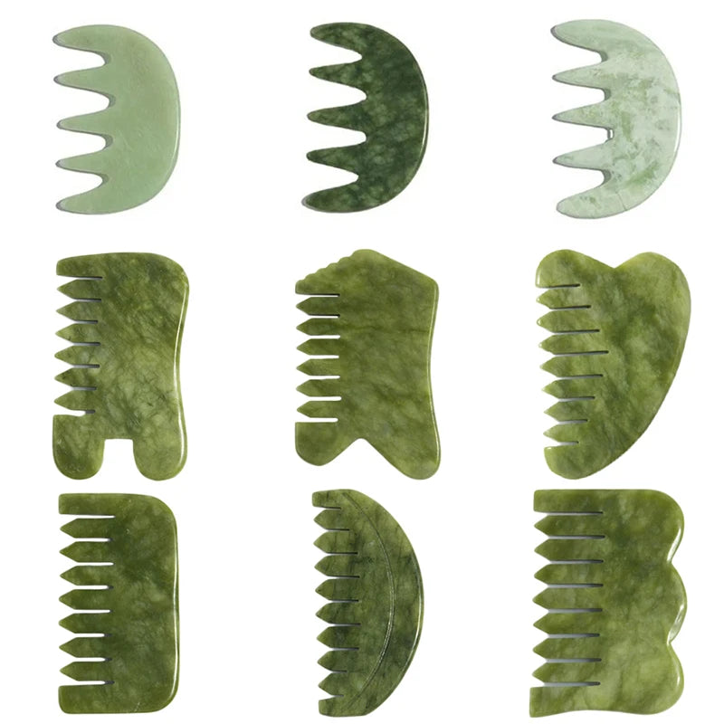 Jade Gua Sha Combs