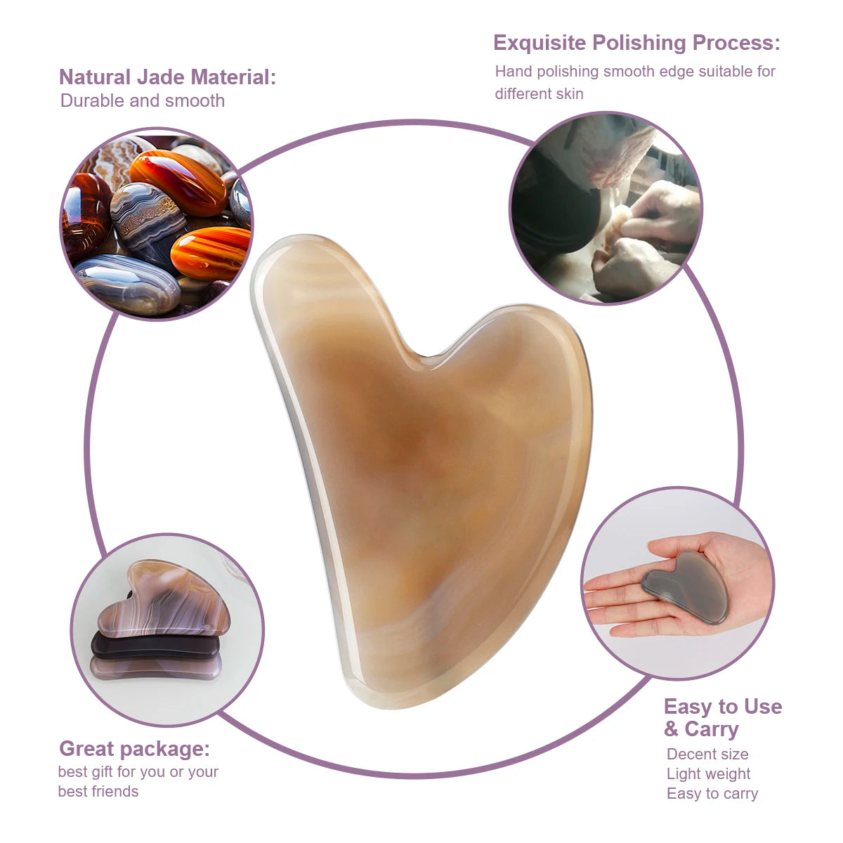 Jade Guasha Massage Stone