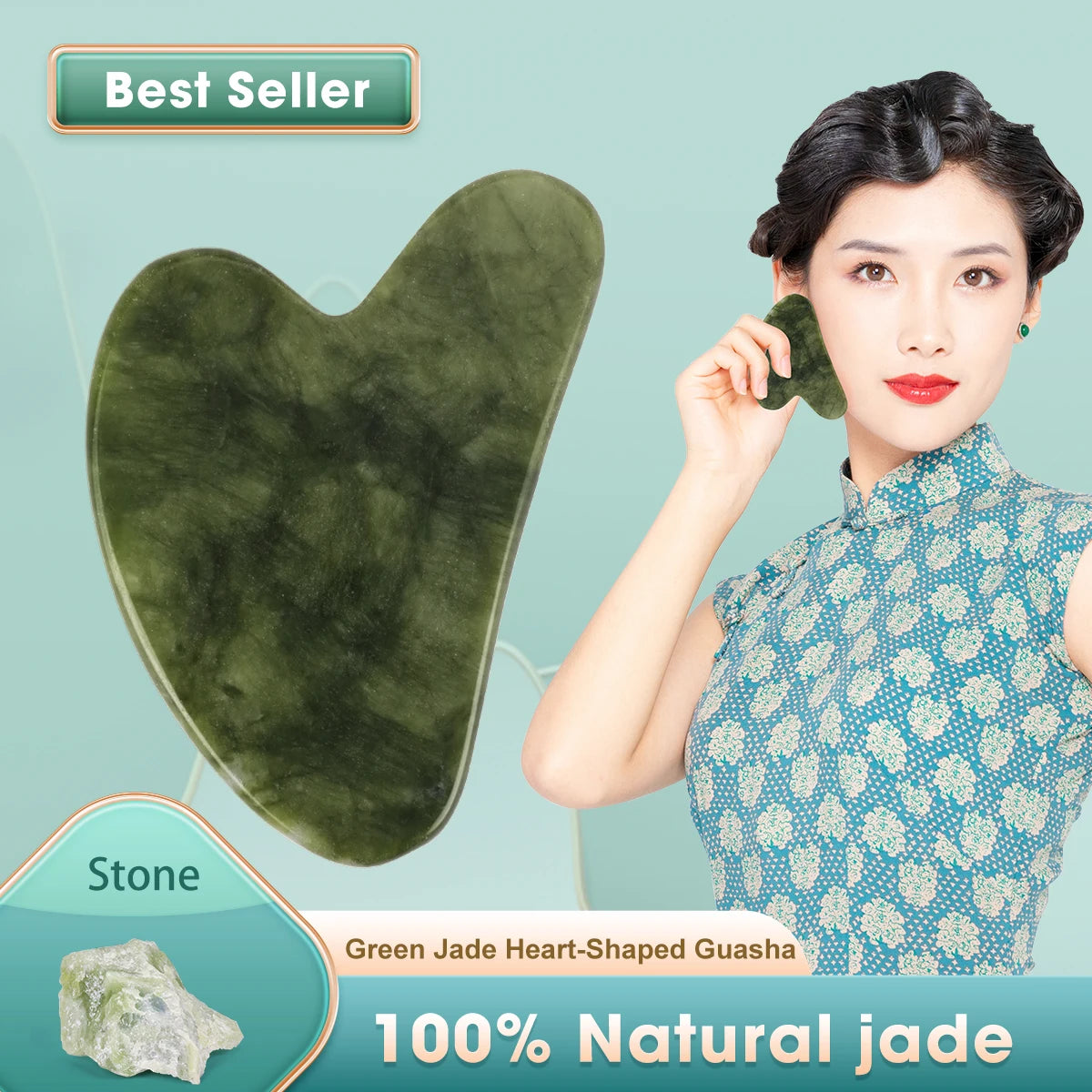 Jade Guasha Massage Stone